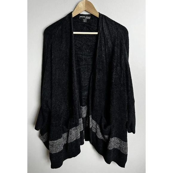 Barefoot Dreams CozyChic Cliffside Wrap One Size Black Graphite 902 Women’s - Picture 2 of 7